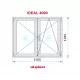 Ventana PVC 1500x1185 Blanca 2 Hojas Oscilobatiente Vidrio Transparente