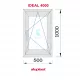 Janela Oscilo-batente 500X1000 Direita Branco  Vidro Granulado