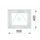 Windows Pvc 500x400 Bottom hung  White Glass Frosted