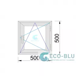 Fenêtre PVC 500x500 oscillo-battant Chêne doré Droite Verre opaque