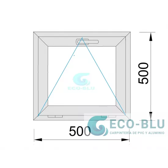 Finestra a vasistas PVC 500x500 Bianco Vetro smerigliato  Profilo 50mm 