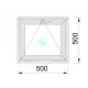 Finestra a vasistas PVC 500x500 Bianco Vetro smerigliato  Profilo 50mm 