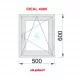 Janela Oscilo-batente 500X600 Direita Branco  Vidro Granulado
