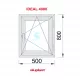 Janela Oscilo-batente 500X800 Direita Branco  Vidro Granulado