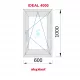 Janela Oscilo-batente 600X1000 Direita Branco  Vidro Granulado