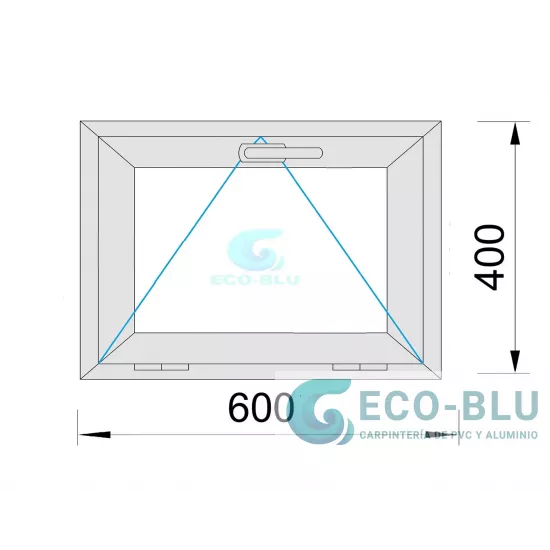 Fenêtre PVC 600x400 Abattant Blanc Verre opaque