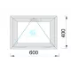 Fenêtre PVC 600x400 Abattant Blanc Verre opaque