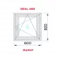 Janela Oscilo-batente 600X600 Direita Branco  Vidro Granulado