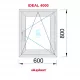 Janela Oscilo-batente 600X800 Direita Branco  Vidro Granulado