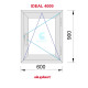Ventana PVC 600x900 Blanca Oscilobatiente derecha Vidrio Transparente