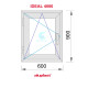 Ventana PVC 600x900 Blanca Oscilobatiente Izquierda Vidrio Transparente
