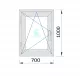 Ventana PVC 700x1000 Nogal Oscilobatiente Izquierda Vidrio Transparente