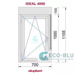 Windows Pvc Tilt and Turn  700X1155 Single Left  White Glass Clear with Roller shutters