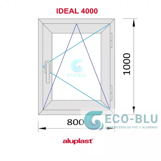 Janela Oscilo-batente 800X1000 Direita Branco Vidro Transparente