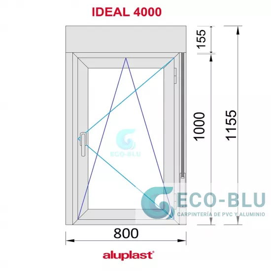 Fenêtre PVC 800x1155 oscillo-battant Blanc Droite avec Volet roulant Verre Transparent Fenêtre PVC 800x1155 oscillo-battant Blanc Droite avec Volet roulant Verre Transparent
