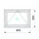 Janela PVC Basculante 800X500 Branco Vidro Granulado