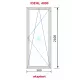 Balcony door Pvc 900x2100 Ttilt & turn Right White Glass Clear Door Handle Indoor