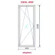 Porte-fenetre Pvc 900x2100 Oscillo-battant Blanc Gauche Verre Transparent Poignée Intérieur/Extérieur avec serrure