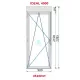 Balcony door Pvc 900x2285 Ttilt & turn Left White Glass Clear with Roller shutters Door Handle Indoor/Outdoor with lock