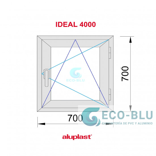 Janela Oscilo-batente 700x700 Direita Branco Vidro Granulado Janela Oscilo-batente 700x700 Direita Branco Vidro Granulado