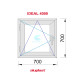 Ventana PVC 700x700 Blanca Oscilobatiente Izquierda Vidrio Mate