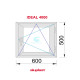 Ventana PVC 600x500 Blanca Oscilobatiente Derecha Vidrio Mate