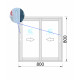 Schiebefenster PVC 800x800 Weiss Sauberes Glas