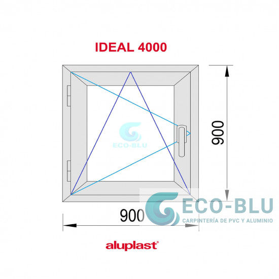 Windows Pvc Tilt and Turn 900X900 Single Left White Glass Clear