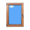 Ventana PVC 700x1000 Roble Dorado Oscilobatiente Izquierda Vidrio Transparente