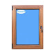 Ventana PVC 700x1000 Roble Dorado Oscilobatiente Izquierda Vidrio Transparente