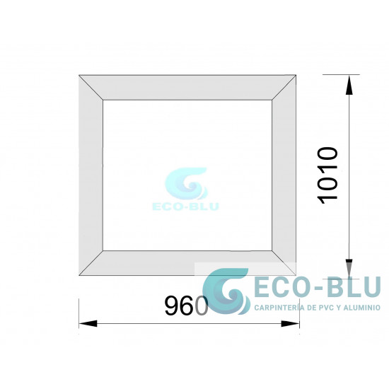 Finestra Fissa PVC 960x1010 Bianco/Grigio Antracite Vetro Trasparente