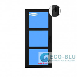 Balcony door 820x2500 Black with crossbars Left