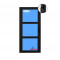 Porte balcone  820x2500 Nero con traverse Sinistra