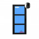 Porte balcone  820x2500 Nero con traverse Sinistra