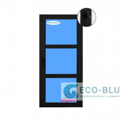 Balcony door 820x2500 Black with crossbars Right