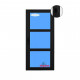 Porte-fenetre 820x2500 Noir avec barres transversales Droite