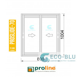 Ventana PVC 800x1004 Blanca Corredera Vidrio Transparente