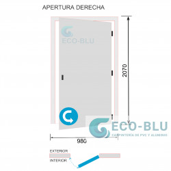 Puerta CORDOBA 01 DERECHA  Roble oscuro Serie 77Plus OUTLET