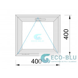 Ventana PVC Oscilante 400X400 Blanca Vidrio Mate