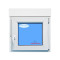 Fenêtre PVC 1190x1245 oscillo-battant Blanc Droite avec Volet roulant Verre Transparent
