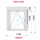 Ventana PVC 1140X1420 Blanca Oscilobatiente Izquierda con Persiana Vidrio Transparente