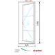 Porte-fenetre 820x2500 Noir avec barres transversales Droite