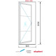 Porte balcone  820x2500 Nero con traverse Sinistra