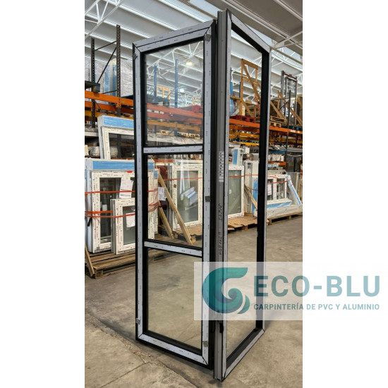 Porte balcone  820x2500 Nero con traverse Sinistra