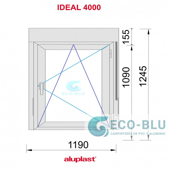 Fenêtre PVC 1190x1245 oscillo-battant Blanc Droite avec Volet roulant Verre Transparent Fenêtre PVC 1190x1245 oscillo-battant Blanc Droite avec Volet roulant Verre Transparent