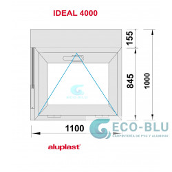 Ventana PVC Oscilante 1010X960 (Persiana) Blanco/Caoba