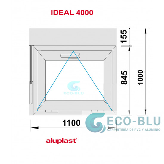 Ventana PVC Oscilante 1010X960 (Persiana) Blanco/Caoba