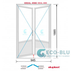 Balconera PVC 945x1885 Nogal