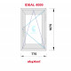 Ventana PVC 775x1075 Blanca Oscilobatiente derecha Vidrio Transparente