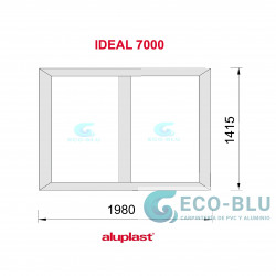 Fenêtre Fixe PVC 1980x1415  Blanc Verre Transparent